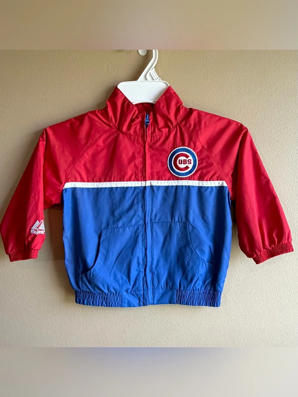 Majestic Chicago Cubs Baseball Windbreaker Jacket Red Blue Toddler 18 Months